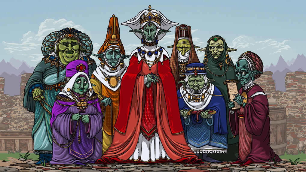 Forgah Hagkisser and Her Harem of Hags; Procreate, 2026