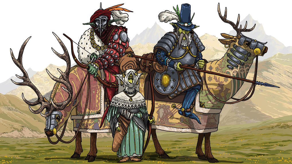 The Feral Nobles of the Wyrding Wastes; Procreate, 2025